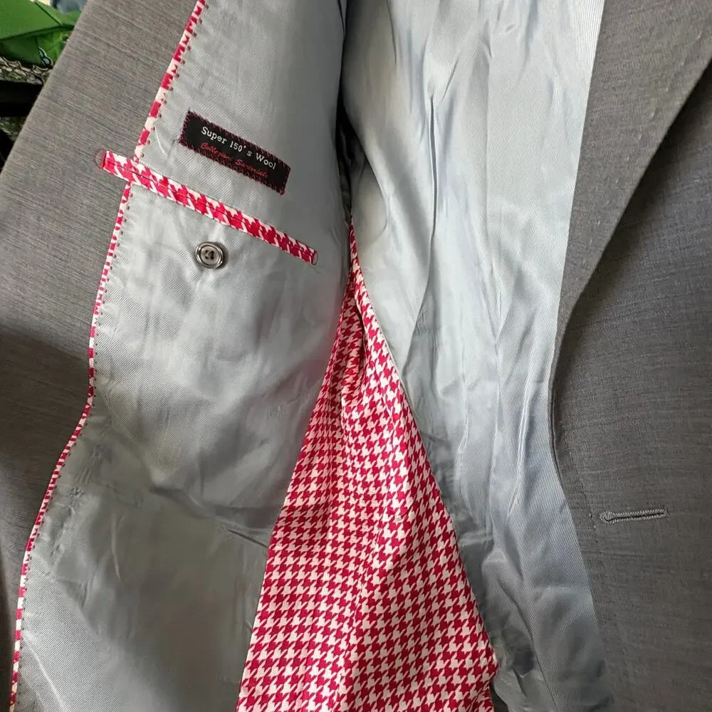 Tiglio Rosso Super 150 Wool Gray Blazer Sport Coat Italy42R OldMoney Minimalist
